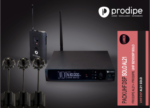 [PROUHFAL21SOLPAK] Prodipe PROUHFAL21SOLPAK | Sistema wireless per fisarmonica, con DSP, 1 body pack e tre microfoni per fisarmonica AL21
