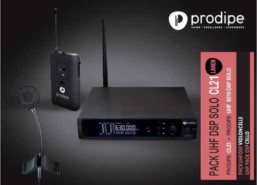 [PROUHFCL21DSPPAK] Prodipe PROUHFCL21DSPPAK | Sistema wireless UHF con, DSP, body pack e microfono per violoncello CL21