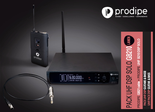 [PROUHFGB210] Prodipe PROUHFGB210 | Sistema wireless UHF per chitarra e basso, con DSP, body pack e cavo
