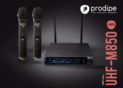 [PROUHFM850DUO] Prodipe PROUHFM850DUO | Sistema con microfoni wireless professionali UHF 2x100 frequenze, con due microfoni palmari inclusi