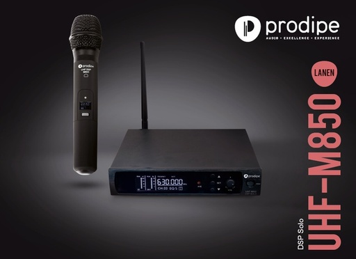 [PROUHFM850SOLO] Prodipe PROUHFM850SOLO | Sistema con microfono wireless professionale UHF 1x100 frequenze, con un microfono palmare incluso