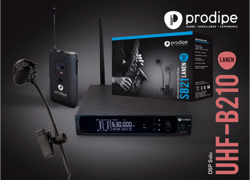 [PROUHFSB21DSPPAK] Prodipe PROUHFSB21DSPPAK | Sistema wireless per sassofono, con DSP, body pack e microfono per sax SB21