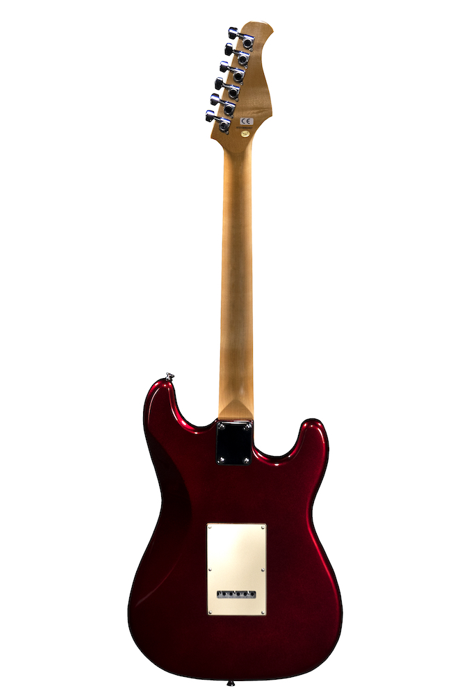 Prodipe JMFST83LHRACAR | Chitarra elettrica mancina, stile strato, HSS, candy red