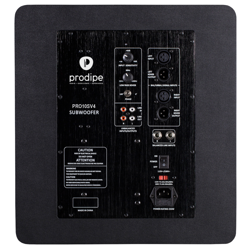 Prodipe Pro10S v4 – Subwoofer da Studio 10", 150W RMS, Black Wood