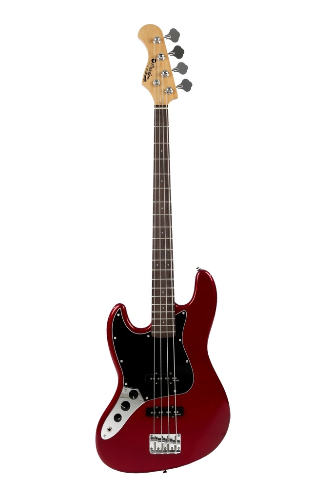 Prodipe JMFJB80LHRACAR | Basso elettrico 4 corde mancino, modello JB, colore candy red
