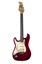 Prodipe JMFST83LHRACAR | Chitarra elettrica mancina, stile strato, HSS, candy red