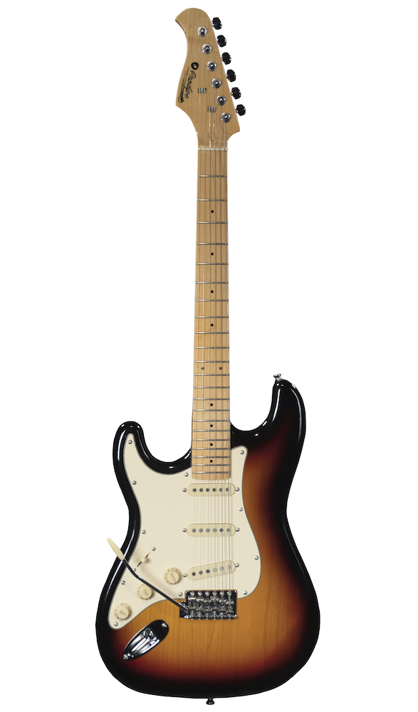 Prodipe JMFST80LHMASB | Chitarra elettrica mancina, stile strato, SSS, colore sunburst