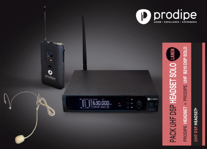 Prodipe PROUHFHEADSETSOL | Sistema wireless UHF 1x100 frequenze, con un microfono ad archetto incluso