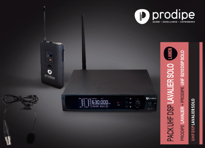 Prodipe PROUHFLAVASOLO | Sistema con microfono wireless professionale UHF 1x100 frequenze, con un microfono lavalier incluso