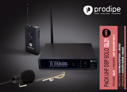 [PROUHFGL21DSPPAK] Prodipe PROUHFGL21DSPPAK | Sistema wireless per chitarra acustica, con DSP, body pack e microfono GL21