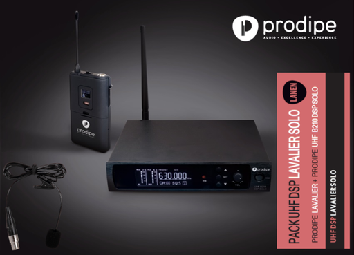[PROUHFLAVASOLO] Prodipe PROUHFLAVASOLO | Sistema con microfono wireless professionale UHF 1x100 frequenze, con un microfono lavalier incluso